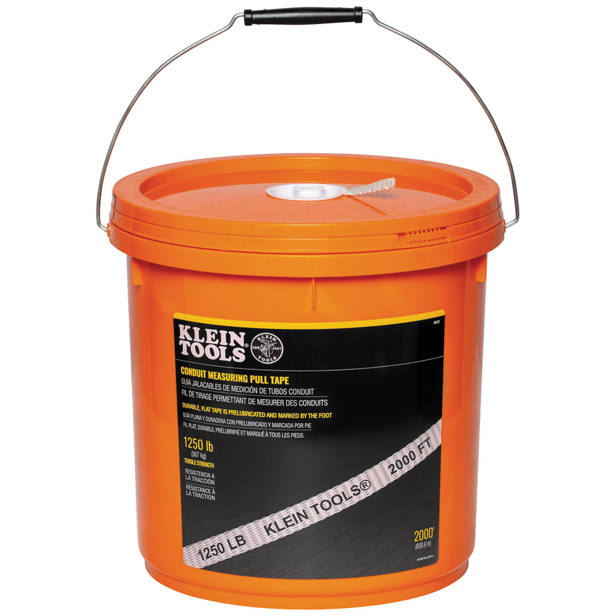 Klein Tools, Pull Tape, 1250 lb x 2000ft., Length 2000 ft, Measures Up To 2000 ft, Model# 50122